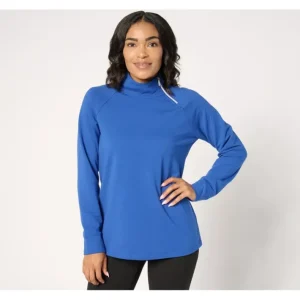 Fashion<Active French Terry Mock Neck Printed Top - a world of fashionable women's clothing, including a wide selection of dresses and trendy accessories.