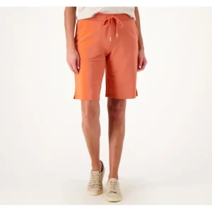 Fashion<Active French Terry Pull-On Bermuda Shorts - a world of fashionable women's clothing, including a wide selection of dresses and trendy accessories.