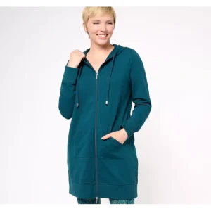 Active French Terry Regular Hooded Tunic Jacket - a world of fashionable women's clothing, including a wide selection of dresses and trendy accessories.> Hat