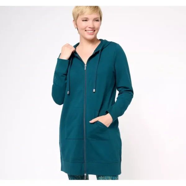 Active French Terry Regular Hooded Tunic Jacket - a world of fashionable women's clothing, including a wide selection of dresses and trendy accessories.> Hat