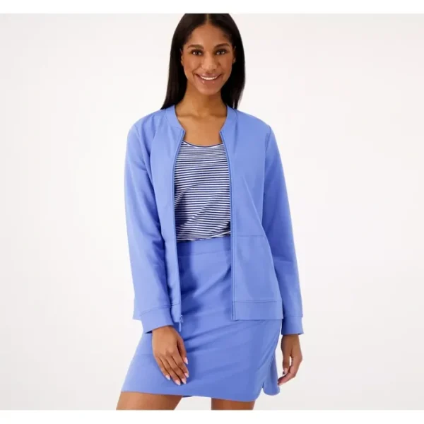 Fashion<Active French Terry Zip Jacket with Kangaroo Pocket - a world of fashionable women's clothing, including a wide selection of dresses and trendy accessories.