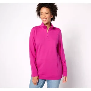 Active Petite French Terry Quarter Zip Tunic - a world of fashionable women's clothing, including a wide selection of dresses and trendy accessories.> Hat