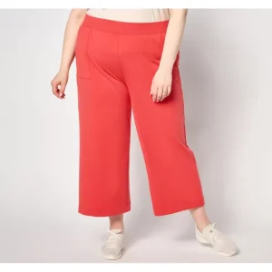 Fashion<Active Petite French Terry Wide Leg Crop Pant - a world of fashionable women's clothing, including a wide selection of dresses and trendy accessories.