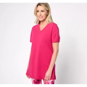 Fashion<Active Petite Jersey Short Sleeve Tunic - a world of fashionable women's clothing, including a wide selection of dresses and trendy accessories.