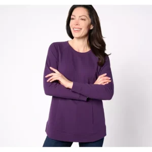 Fashion<Active Petite Tunic w/ Curved Hi/Low Hem - a world of fashionable women's clothing, including a wide selection of dresses and trendy accessories.