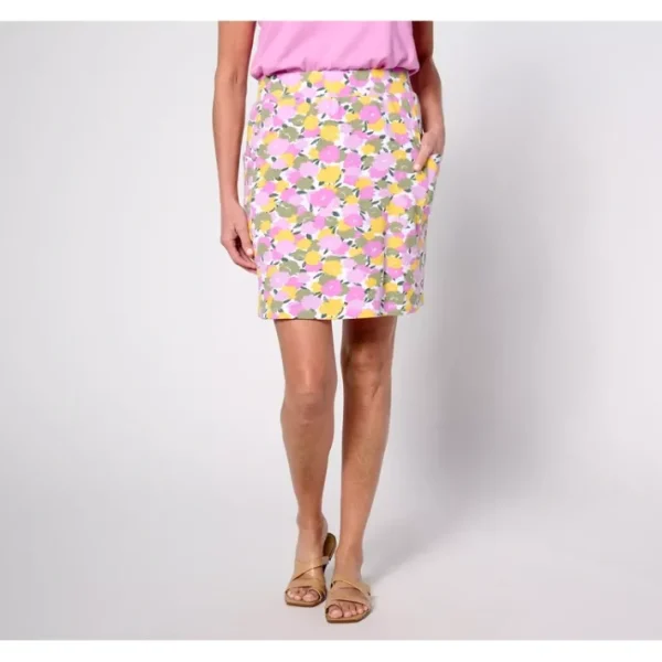 Fashion<Active Printed French Terry Skort w/ Side Pockets - a world of fashionable women's clothing, including a wide selection of dresses and trendy accessories.