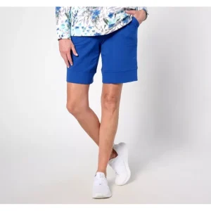 Fashion<Active Reg French Terry Relaxed Short with Seaming - a world of fashionable women's clothing, including a wide selection of dresses and trendy accessories.