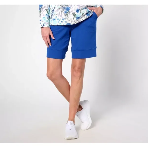 Fashion<Active Reg French Terry Relaxed Short with Seaming - a world of fashionable women's clothing, including a wide selection of dresses and trendy accessories.