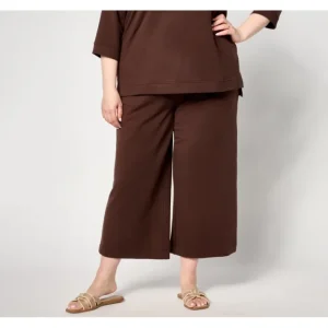 Fashion<Active Reg French Terry Wide Leg Crop Pant - a world of fashionable women's clothing, including a wide selection of dresses and trendy accessories.