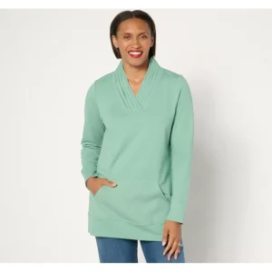 Active Regular French Terry Pleated V-Neck Tunic - a world of fashionable women's clothing, including a wide selection of dresses and trendy accessories.> Hat