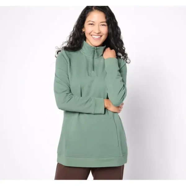 Active Regular French Terry Quarter Zip Tunic - a world of fashionable women's clothing, including a wide selection of dresses and trendy accessories.> Hat