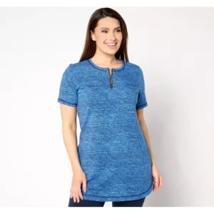 Fashion<Active Regular French Terry Short-Sleeve Tunic - a world of fashionable women's clothing, including a wide selection of dresses and trendy accessories.