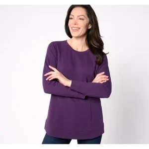 Fashion<Active Regular Tunic with Curved High/Low Hem - a world of fashionable women's clothing, including a wide selection of dresses and trendy accessories.