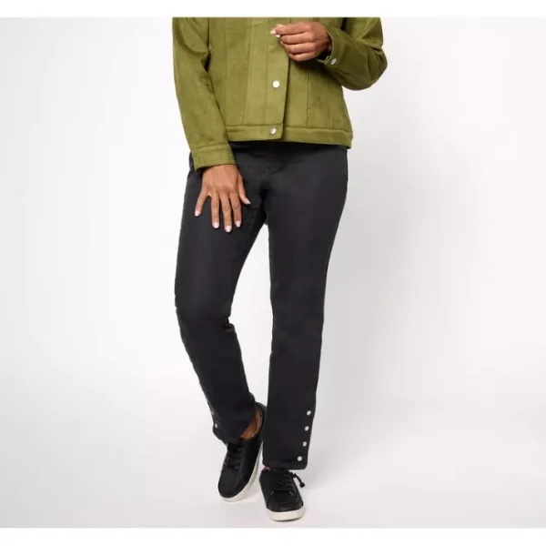 Fashion<Adaptive Comfy Knit Slim Straight Ankle Pant - a world of fashionable women's clothing, including a wide selection of dresses and trendy accessories.