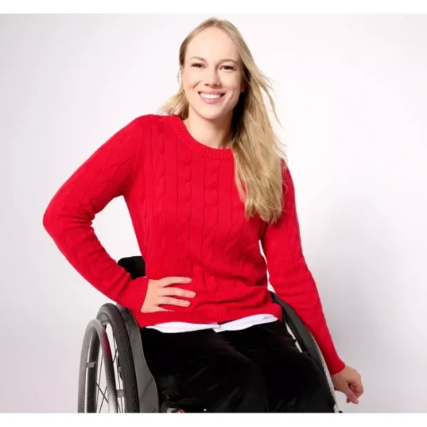 Fashion<Adaptive Crewneck Long-Sleeve Sweater - a world of fashionable women's clothing, including a wide selection of dresses and trendy accessories.