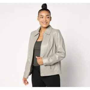 Adaptive Faux Leather Magnetic Zip Front Jacket - a world of fashionable women's clothing, including a wide selection of dresses and trendy accessories.> Coats
