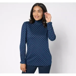 Dresses<Adaptive Printed Modal Turtleneck - a world of fashionable women's clothing, including a wide selection of dresses and trendy accessories.