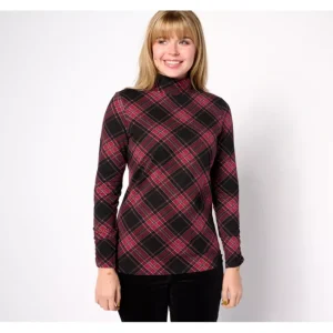Fashion<Adaptive Printed Perfect Jersey Turtle Neck Top - a world of fashionable women's clothing, including a wide selection of dresses and trendy accessories.