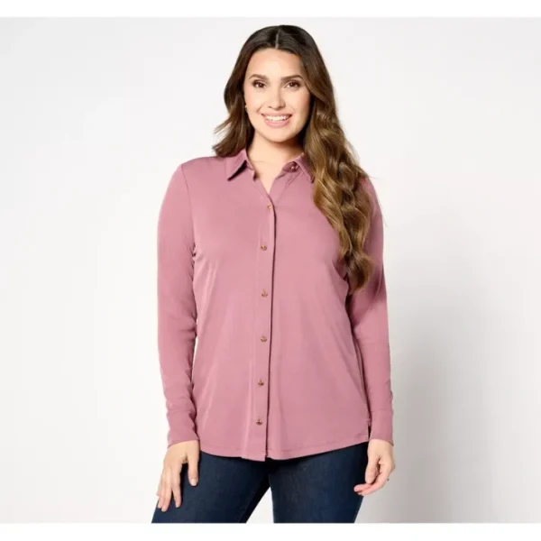 Dresses<Adaptive Rib Knit Button Front Blouse - a world of fashionable women's clothing, including a wide selection of dresses and trendy accessories.