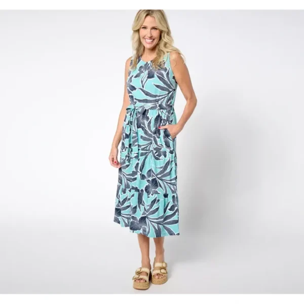 Adaptive Slub Jersey Tiered Midi Dress - a world of fashionable women's clothing, including a wide selection of dresses and trendy accessories.> Hat