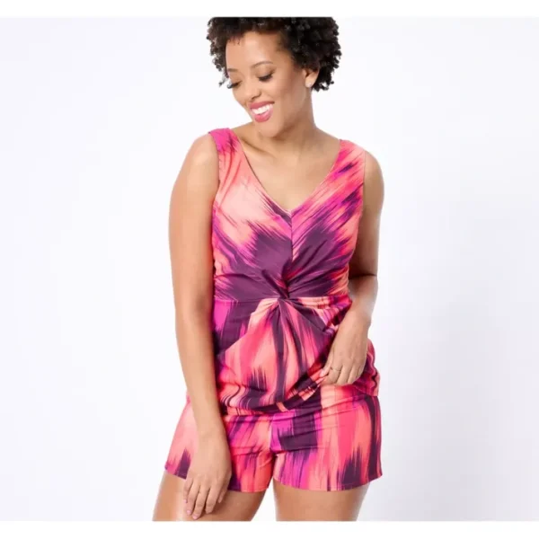 Shop All<AmberNoon II by Dr. Erum Ilyas 50 Twist Front Tankini - a world of fashionable women's clothing, including a wide selection of dresses and trendy accessories.