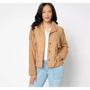 Fashion<American West by Carolyn Pollack Embroidered Suede Jacket - a world of fashionable women's clothing, including a wide selection of dresses and trendy accessories.