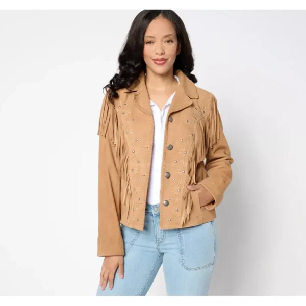 Fashion<American West by Carolyn Pollack Embroidered Suede Jacket - a world of fashionable women's clothing, including a wide selection of dresses and trendy accessories.