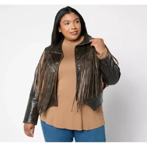 American West by Carolyn Pollack Two Tone Fringe Leather Jacket - a world of fashionable women's clothing, including a wide selection of dresses and trendy accessories.> Hat