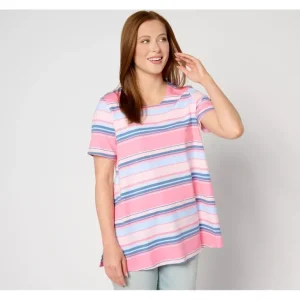 Fashion<Americana Regular Short Sleeve Striped Tunic - a world of fashionable women's clothing, including a wide selection of dresses and trendy accessories.