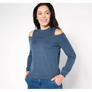 AnyBody Cold Shoulder Pullover Sweater - a world of fashionable women's clothing, including a wide selection of dresses and trendy accessories.> Hat