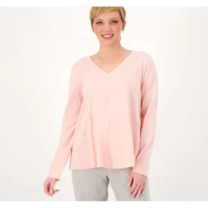 AnyBody Cozy Knit V-Neck Top - a world of fashionable women's clothing, including a wide selection of dresses and trendy accessories.> Hat