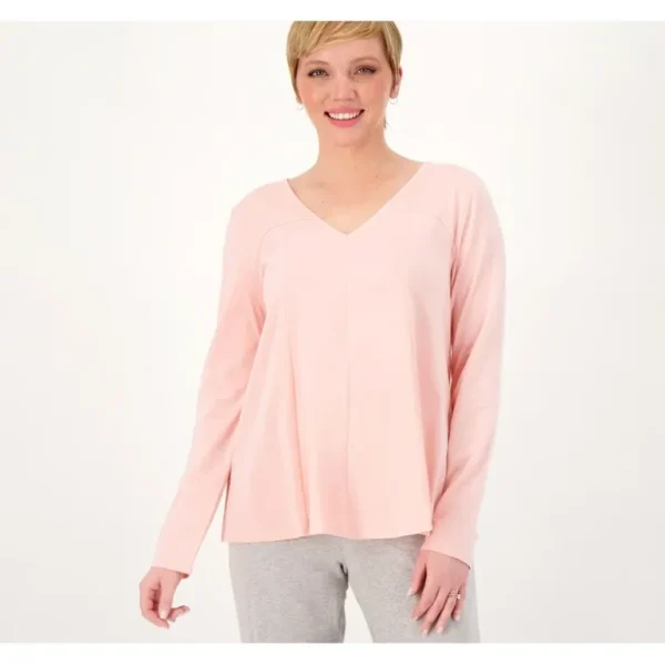 AnyBody Cozy Knit V-Neck Top - a world of fashionable women's clothing, including a wide selection of dresses and trendy accessories.> Hat