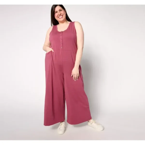 Shop All<AnyBody Lounge Petite Cozy Knit Sleeveless Jumpsuit - a world of fashionable women's clothing, including a wide selection of dresses and trendy accessories.