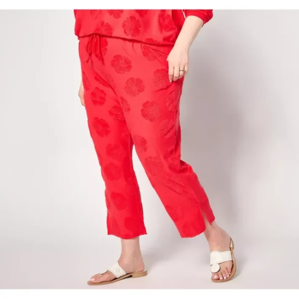 Shop All<AnyBody Lounge Regular Jacquard French Terry Cropped Pant - a world of fashionable women's clothing, including a wide selection of dresses and trendy accessories.