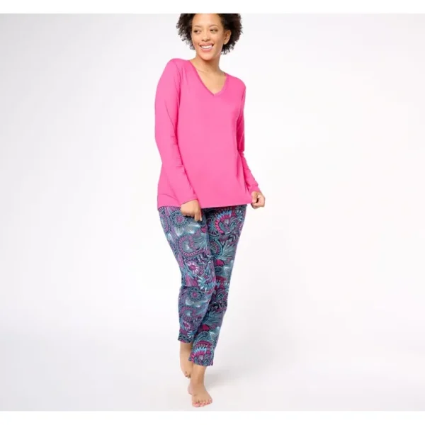 AnyBody Lush Jersey Long Sleeve and Straight Leg Lounge Set - a world of fashionable women's clothing, including a wide selection of dresses and trendy accessories.> Hat