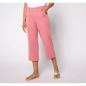 AnyBody Petite All-Stretch Twill Wide Leg Cropped Pants - a world of fashionable women's clothing, including a wide selection of dresses and trendy accessories.> Hat