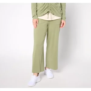 AnyBody Petite Cozy Knit Wide Leg Ankle Pants with Foldover Waistband - a world of fashionable women's clothing, including a wide selection of dresses and trendy accessories.> Hat
