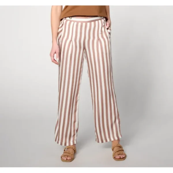 Shop All<AnyBody Petite Woven Ankle Pants with Button Tab Waist Detail - a world of fashionable women's clothing, including a wide selection of dresses and trendy accessories.