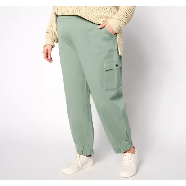 Shop All<AnyBody Regular All Stretch Twill Cargo Ankle Pant - a world of fashionable women's clothing, including a wide selection of dresses and trendy accessories.