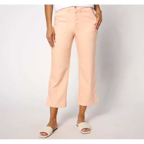 Shop All<AnyBody Regular Cropped Button Front Denim Pant - a world of fashionable women's clothing, including a wide selection of dresses and trendy accessories.