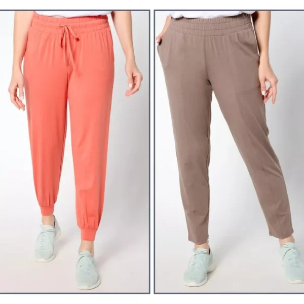 Shop All<AnyBody Regular Set of 2 Cozy Knit Jogger and Tapered Pants - a world of fashionable women's clothing, including a wide selection of dresses and trendy accessories.