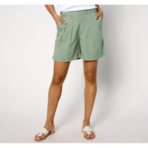 Fashion<AnyBody Regular Sueded Twill Utility Short - a world of fashionable women's clothing, including a wide selection of dresses and trendy accessories.