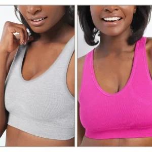 AnyBody Set of 2 Rib Knit Seamless Bras - a world of fashionable women's clothing, including a wide selection of dresses and trendy accessories.> Hat