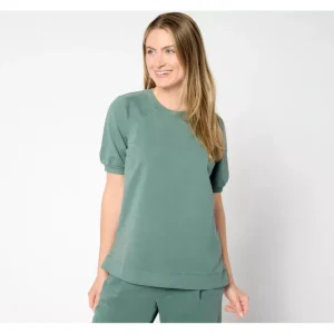 AnyBody Washed French Terry Raglan Short-Sleeve Knit Top - a world of fashionable women's clothing, including a wide selection of dresses and trendy accessories.> Hat