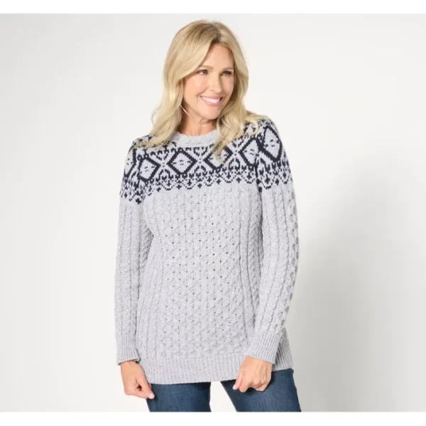 Shop All<Aran Craft Merino Wool Jacquard Pullover Sweater - a world of fashionable women's clothing, including a wide selection of dresses and trendy accessories.