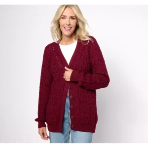 Aran Craft Merino Wool V-Neck Button Front Sweater Cardigan - a world of fashionable women's clothing, including a wide selection of dresses and trendy accessories.> Hat