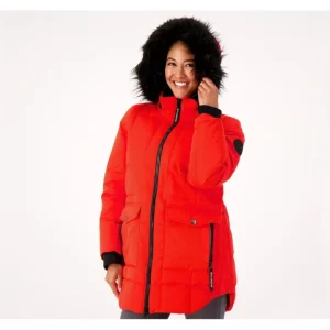 Arctic Expedition Curved Hem Down Parka w/ Square Quilting - a world of fashionable women's clothing, including a wide selection of dresses and trendy accessories.> Coats