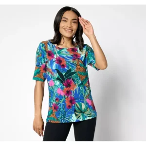 Attitudes by Renee Como Jersey Elbow Sleeve Top - a world of fashionable women's clothing, including a wide selection of dresses and trendy accessories.> Hat
