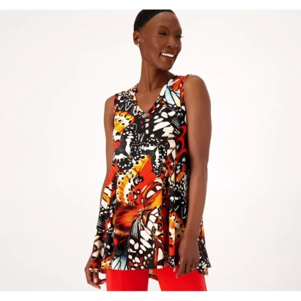 Shop All<Attitudes by Renee Como Jersey Godet Sleeveless Top - a world of fashionable women's clothing, including a wide selection of dresses and trendy accessories.