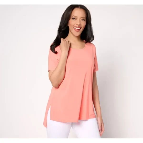 Shop All<Attitudes by Renee Como Jersey Hi-Low Side Slit Top - a world of fashionable women's clothing, including a wide selection of dresses and trendy accessories.
